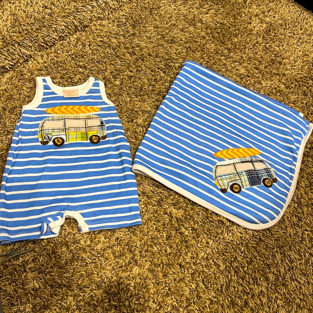 Haute baby new romper and matching blanket
